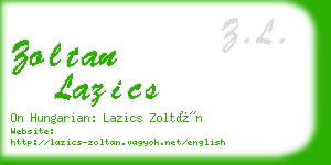 zoltan lazics business card